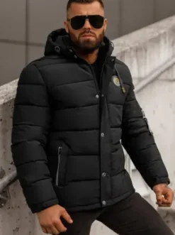 Kurtka męska pikowana czarna JS/57M7503/392Z^Ozonee Discount