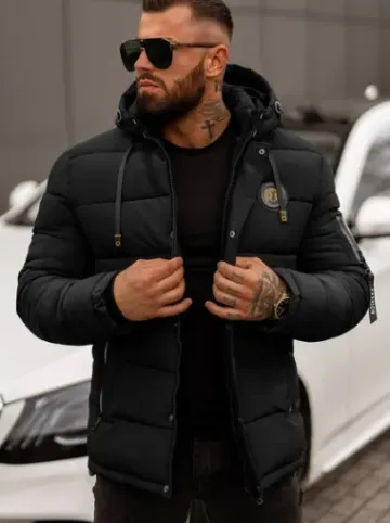 Kurtka męska pikowana czarna JS/57M7503/392Z^Ozonee Discount