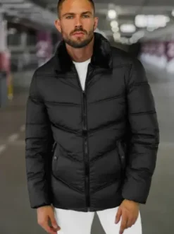 Kurtka męska pikowana czarna JS/31M5005Z^Ozonee Hot