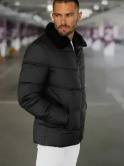 Kurtka męska pikowana czarna JS/31M5005Z^Ozonee Hot