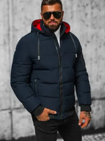 Kurtka męska pikowana granatowa JS/31M5003/B^Ozonee Fashion