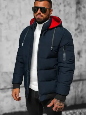 Kurtka męska pikowana granatowa JS/31M5003/B^Ozonee Fashion