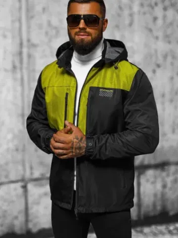Kurtka męska przejściowa czarna JS/22M311/392^Ozonee Fashion