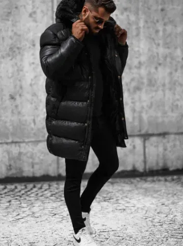 Kurtka męska zimowa czarna O/M800Z^Ozonee Fashion
