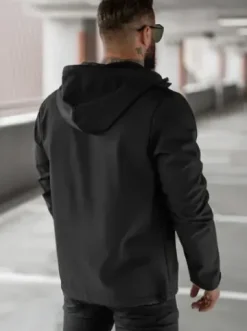 Kurtka softshell męska z kapturem czarna JS/27B6513/3Z^Ozonee Online
