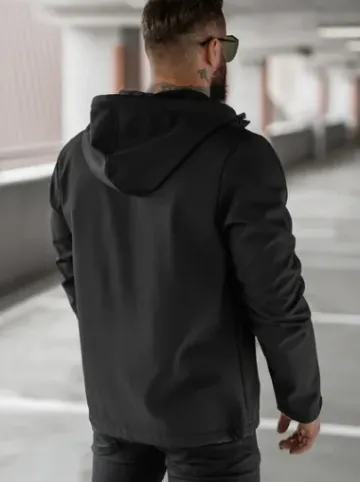 Kurtka softshell męska z kapturem czarna JS/27B6513/3Z^Ozonee Online