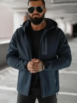 Kurtka softshell męska z kapturem granatowa JS/27B6513/25Z^Ozonee Outlet