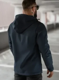 Kurtka softshell męska z kapturem granatowa JS/27B6513/25Z^Ozonee Outlet