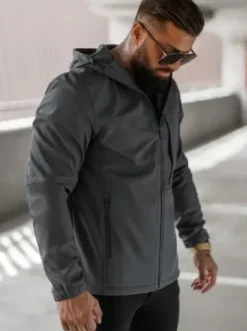 Kurtka softshell męska z kapturem grafitowa JS/27B6523/5Z^Ozonee New