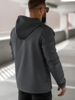 Kurtka softshell męska z kapturem grafitowa JS/27B6523/5Z^Ozonee New