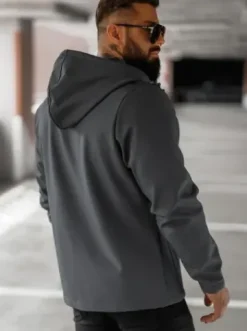 Kurtka softshell męska z kapturem grafitowa JS/27B6525/5Z^Ozonee Online