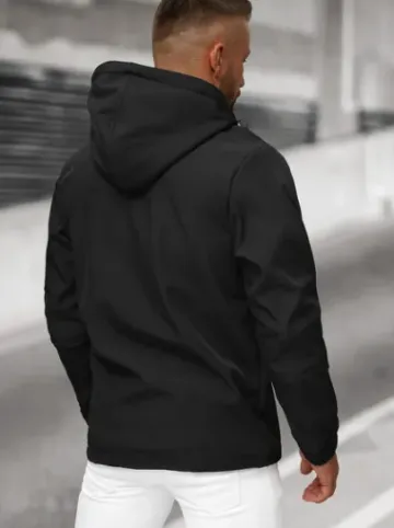 Kurtka softshell męska z kapturem czarna JS/27B6523/3^Ozonee Sale