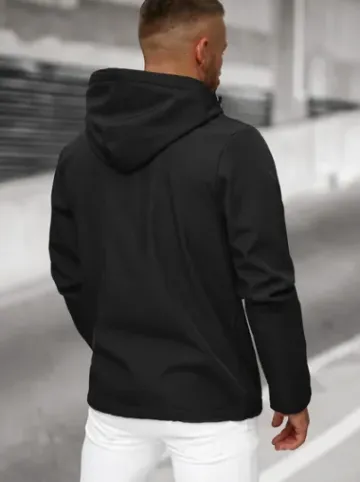 Kurtka softshell męska z kapturem czarna JS/27B6513/3^Ozonee Outlet