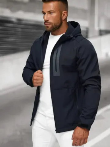 Kurtka softshell męska z kapturem granatowa JS/27B6513/25^Ozonee Online