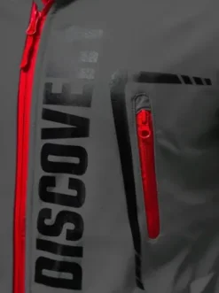 Kurtka softshell męska z kapturem szaro-czerwona JS/HH025/2BZ^Ozonee Clearance