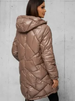 Kurtka zimowa damska długa camelowa JS/5M3189/84Z^Ozonee Sale