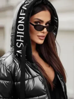 Kurtka zimowa damska pikowana szara JS/5M3188/105Z^Ozonee Fashion