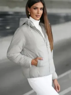 Kurtka zimowa damska pikowana szara JS/16M9187/297Z^Ozonee Discount