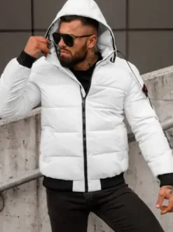 Kurtka zimowa męska biała JS/31M5031/281^Ozonee Clearance