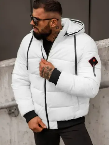 Kurtka zimowa męska biała JS/31M5031/281^Ozonee Clearance