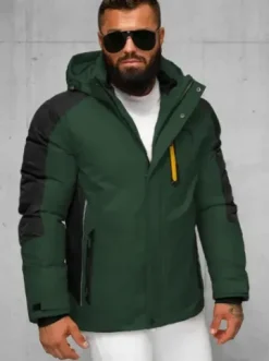 Kurtka zimowa męska ciemno-zielona JS/91M9905/136Z^Ozonee New