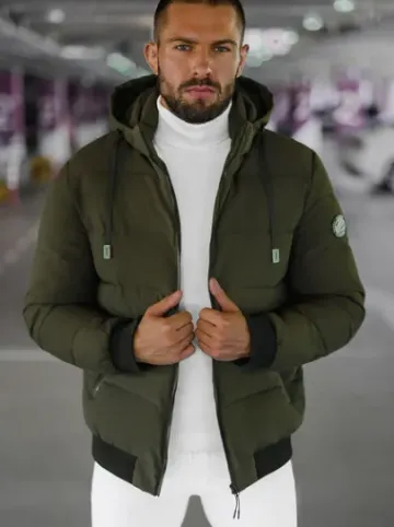 Kurtka zimowa męska ciemno-zielona JS/31M5023/135Z^Ozonee Online