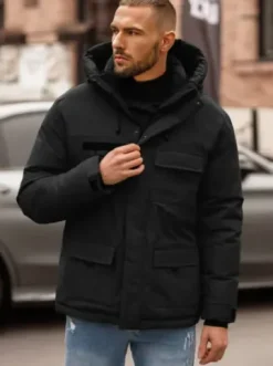 Kurtka zimowa męska czarna JS/31M5018Z^Ozonee Discount