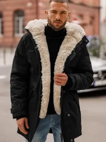 Kurtka zimowa męska czarna JS/22M316/392Z^Ozonee Hot