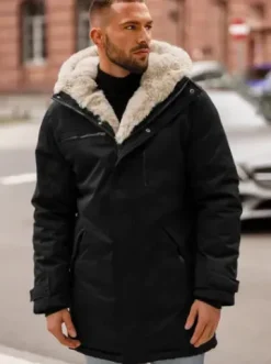 Kurtka zimowa męska czarna JS/22M316/392Z^Ozonee Hot