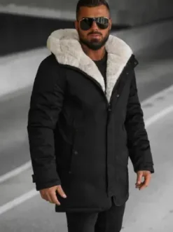 Kurtka zimowa męska czarna JS/22M319/392Z^Ozonee Clearance