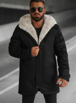 Kurtka zimowa męska czarna JS/22M319/392Z^Ozonee Clearance