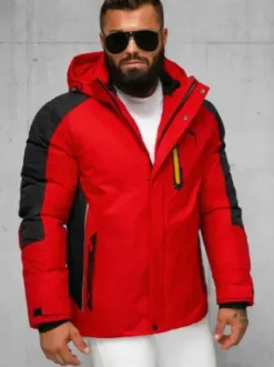 Kurtka zimowa męska czerwona JS/91M9905/270Z^Ozonee Hot