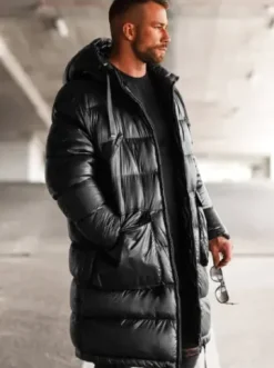 Kurtka zimowa męska długa czarna O/M3205Z^Ozonee Fashion