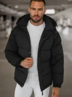 Kurtka zimowa męska pikowana czarna JS/31M5008Z^Ozonee Sale