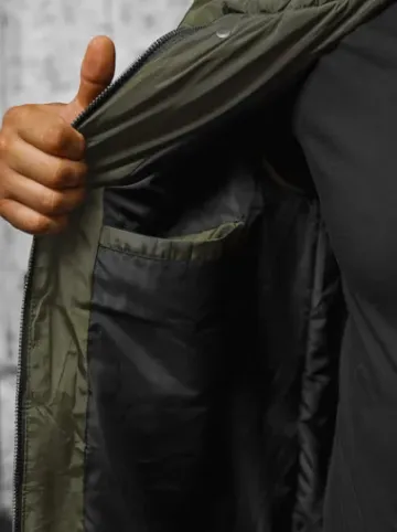 Kurtka zimowa męska pikowana zielona O/M799^Ozonee Outlet