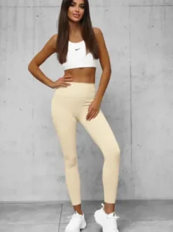 Legginsy damskie ecru O/K9-JZ^Ozonee Online