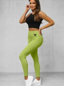 Legginsy damskie limonkowe O/ZCH2281^Ozonee Best