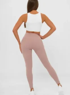 Legginsy damskie pudrowe JS/17K585/7^Ozonee Fashion