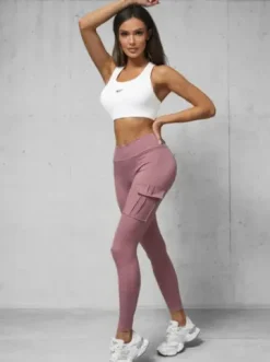 Legginsy damskie pudrowe O/A10319^Ozonee Online