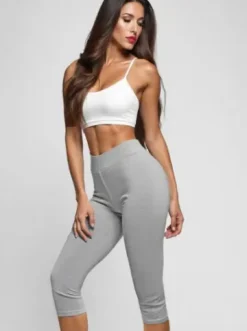 Legginsy damskie 3/4 szare JS/1045/A3Z^Ozonee Outlet
