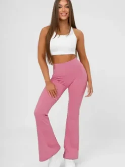 Legginsy damskie z szeroką nogawką różowe JS/17K587/111^Ozonee Hot
