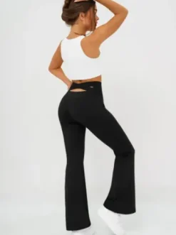 Legginsy damskie z szeroką nogawką czarne JS/17K587/3^Ozonee Clearance