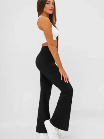 Legginsy damskie z szeroką nogawką czarne JS/17K587/3^Ozonee Clearance
