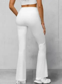Legginsy damskie z szeroką nogawką białe JS/XY24016L^Ozonee Fashion