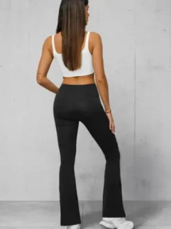 Legginsy damskie z szeroką nogawką czarne JS/17K570/3^Ozonee Outlet