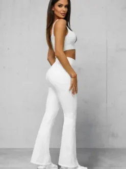 Legginsy damskie z szeroką nogawką białe JS/17K588/1^Ozonee Best