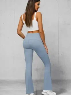 Legginsy damskie z szeroką nogawką jasno-niebieskie JS/17K588/9^Ozonee Discount