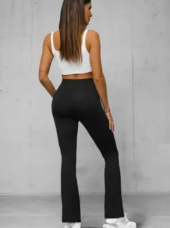 Legginsy damskie z szeroką nogawką czarne JS/35K1603/3^Ozonee Outlet