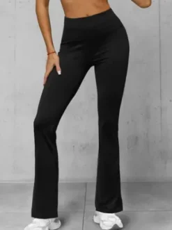 Legginsy damskie z szeroką nogawką czarne JS/XY23008L^Ozonee Discount