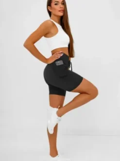 Legginsy krótkie damskie kolarki czarne JS/XY24026S^Ozonee Discount